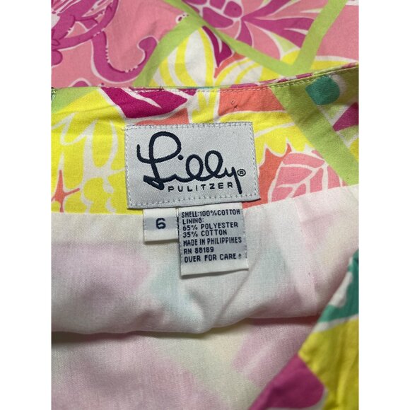 Lilly Pulitzer White Tag Skirt Size 6 Patchwork Floral Theme Print Vintage - Picture 6 of 8